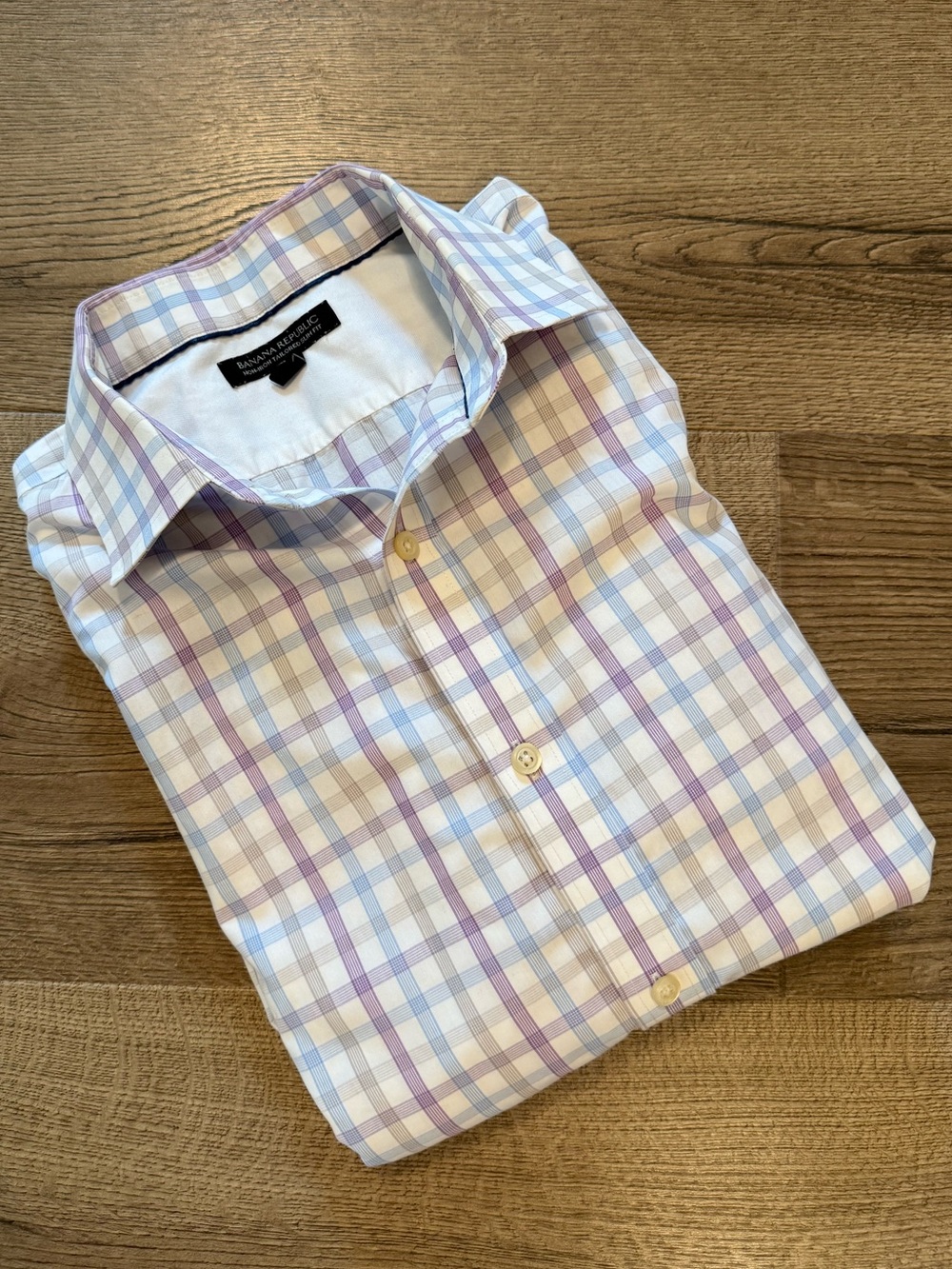 Banana Republic Men's Lavender, White & Light Blue Dress Shirt